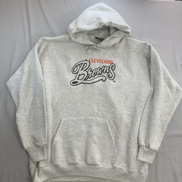 Vintage 90s Cleveland Browns Home Team Hoodie XL Pullover NFL Sweatshirt - Picture 1 of 9